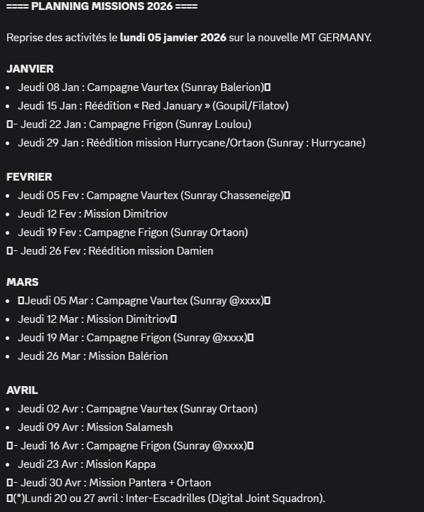 calendrier_start2026 NEWS